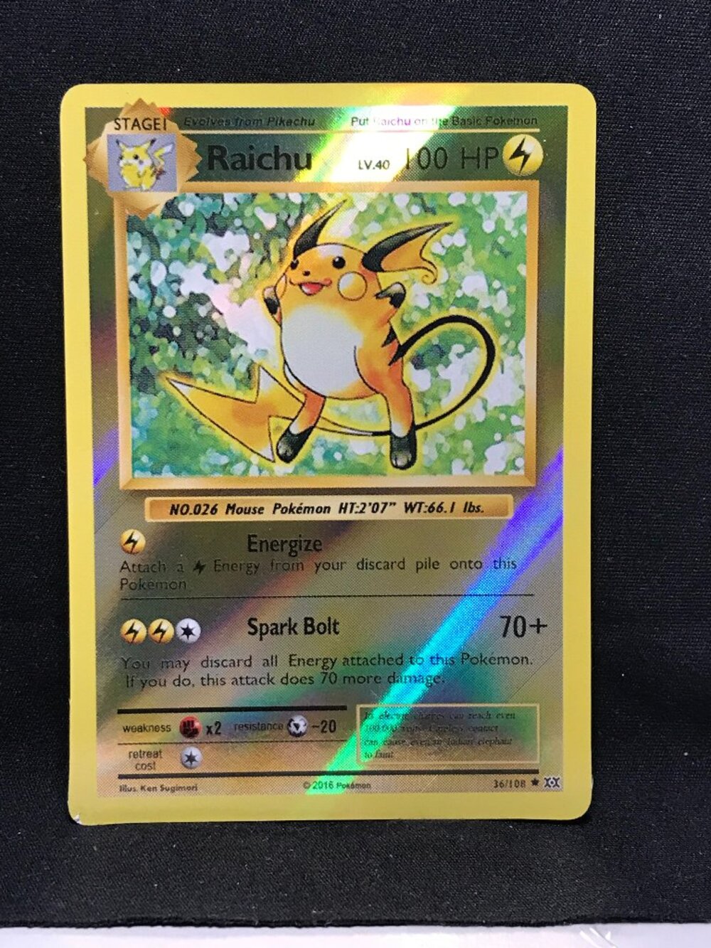 Raichu Holo Rare XY - Evolutions Reverse Holo 36/108 LP